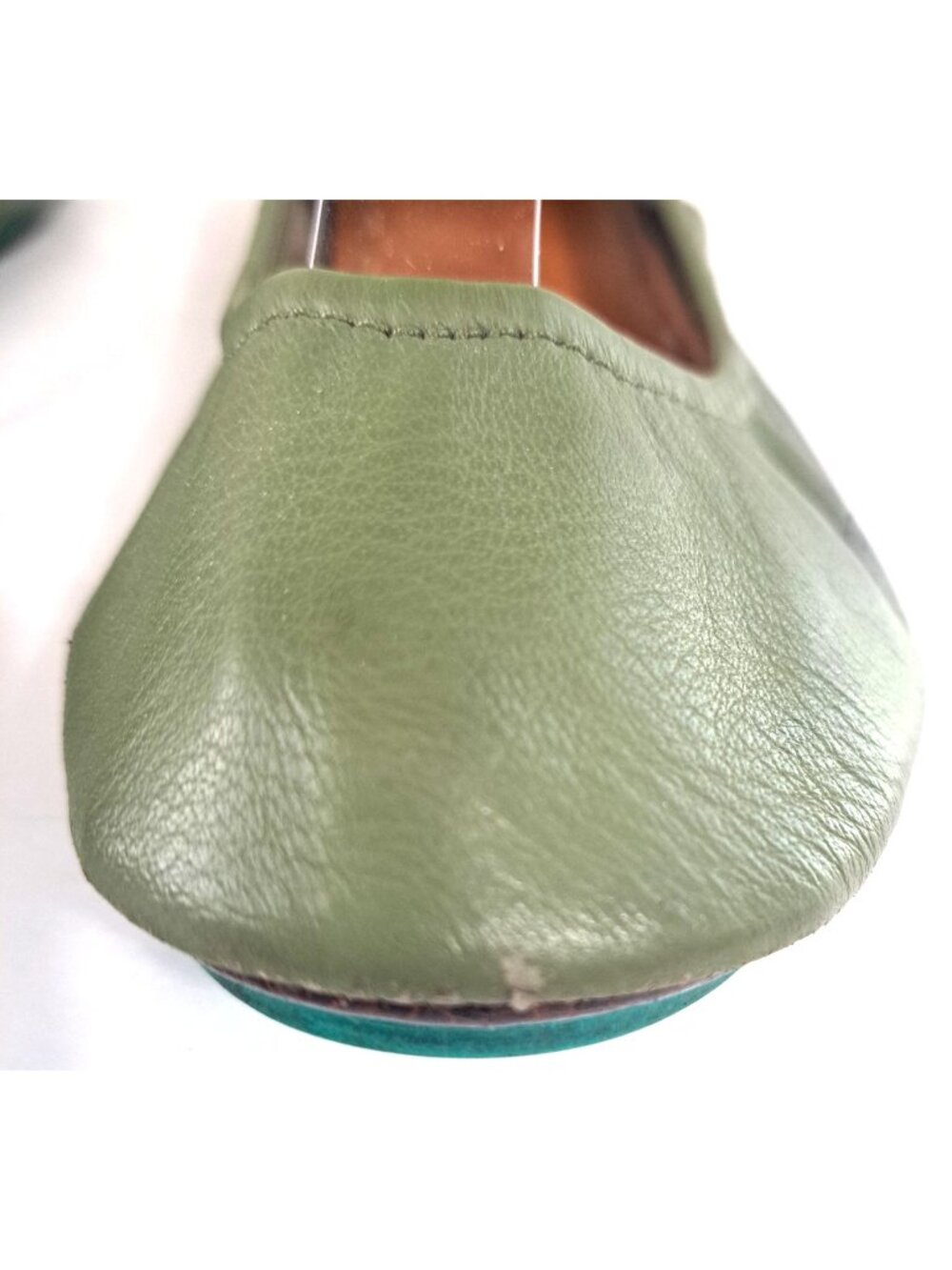 Tieks by Gavrieli Women’s 8 Olive Green Leather Foldable Ballet Flats Round Toe - Picture 10 of 14